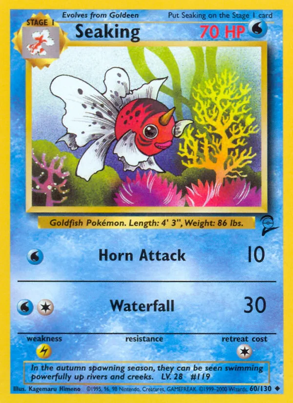 Seaking #60 Base Set 2 Pokemon card