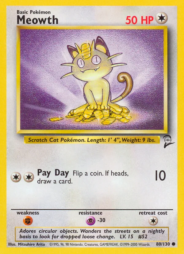 Meowth Base Set 2 card