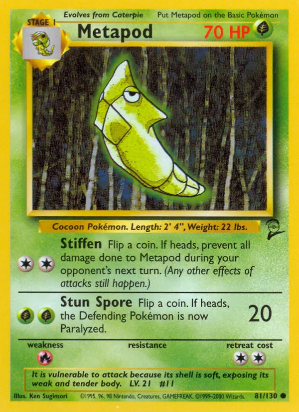 Metapod Base Set 2 card