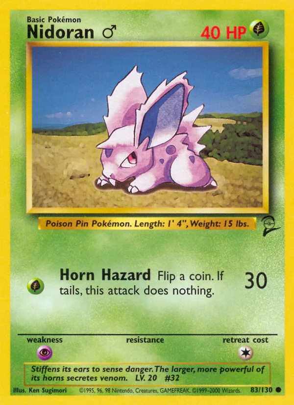 Nidoran ♂ Base Set 2 card