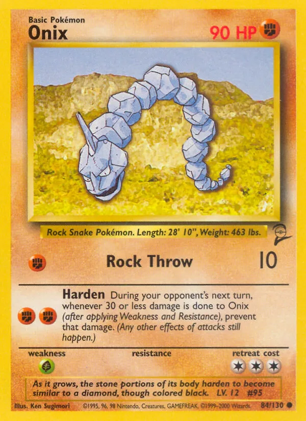 Onix #84 Base Set 2 Pokemon card