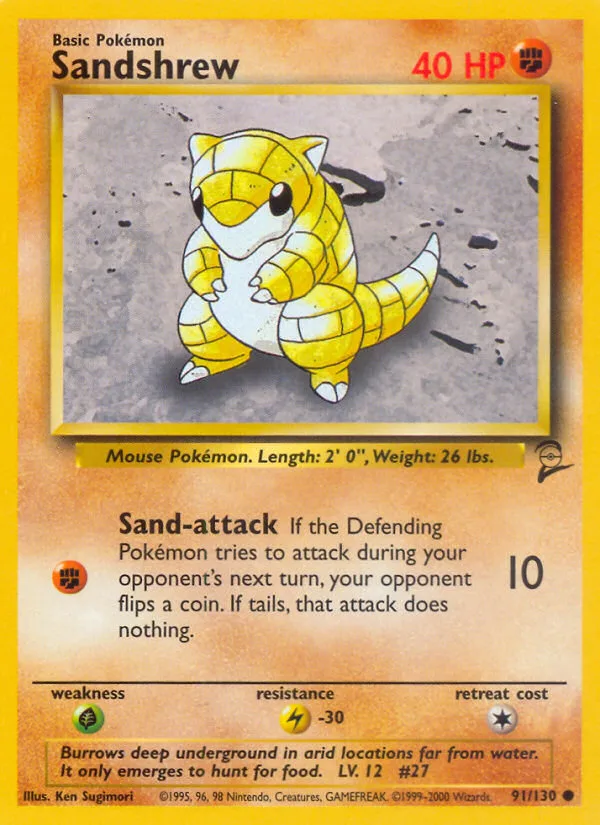 Sandshrew Base Set 2 card