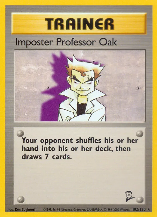 Imposter Professor Oak #102 Base Set 2 Pokemon card