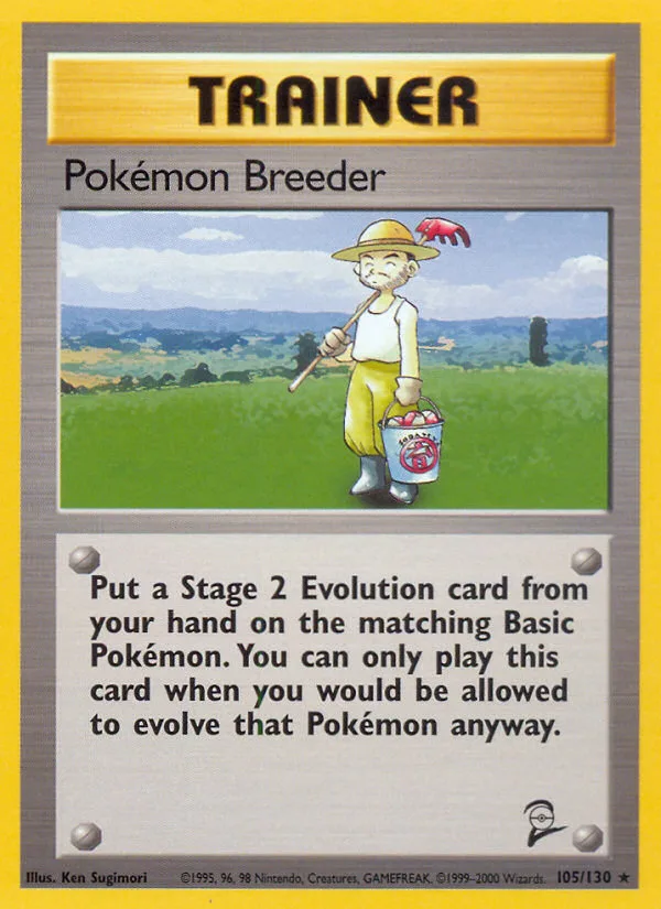Pokémon Breeder #105 Base Set 2 Pokemon card