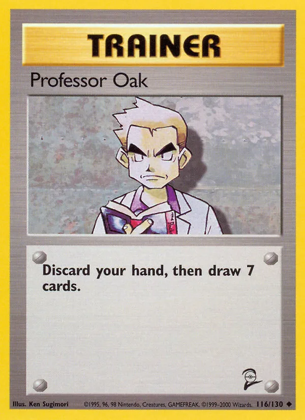 Professor Oak #116 Base Set 2 Pokemon card