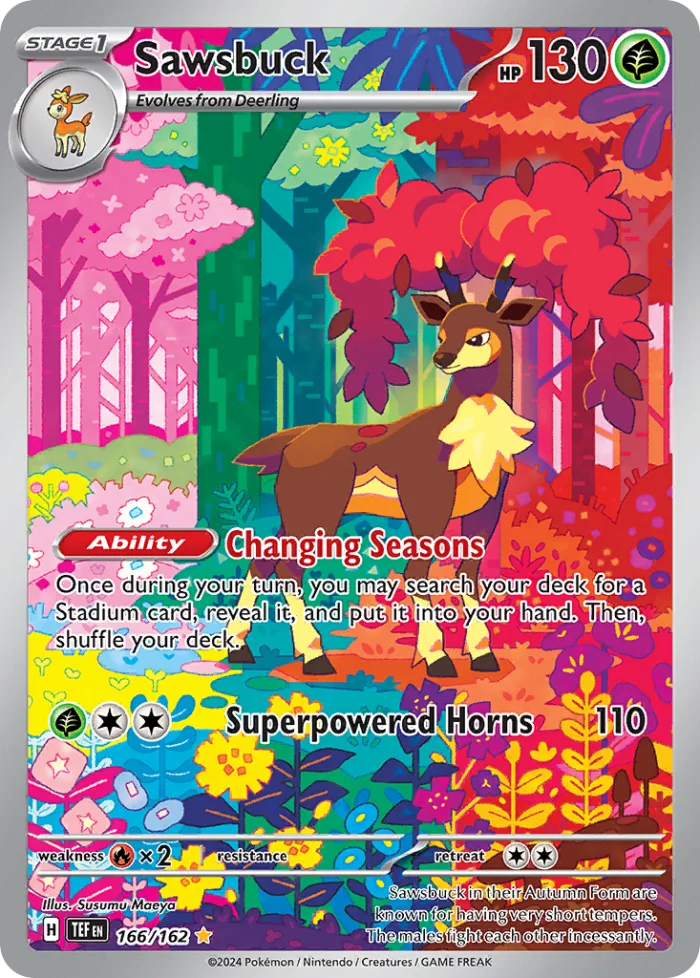 Sawsbuck #166 Temporal Forces Pokemon card