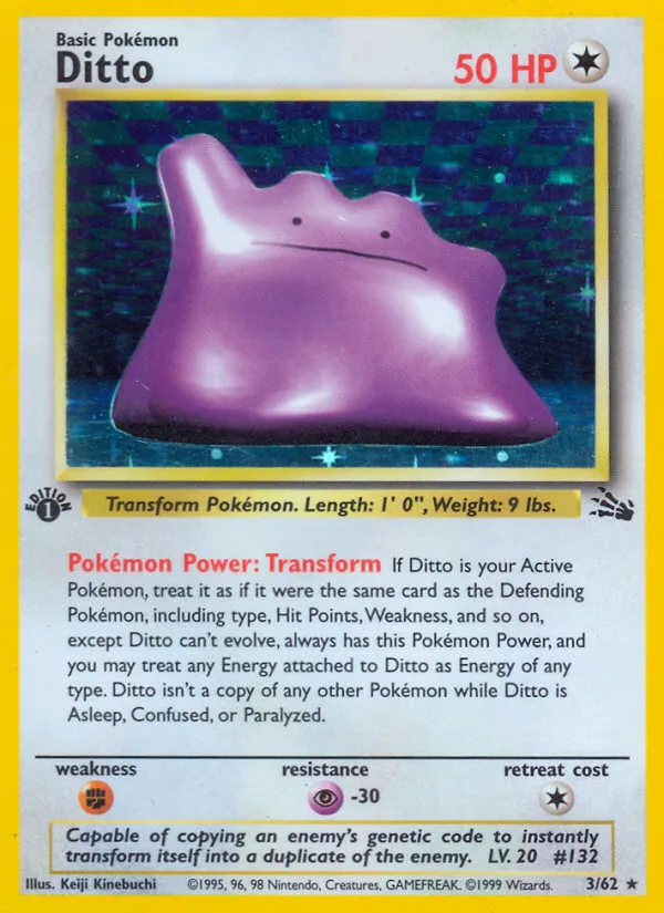 Ditto #3 Fossil Pokemon card
