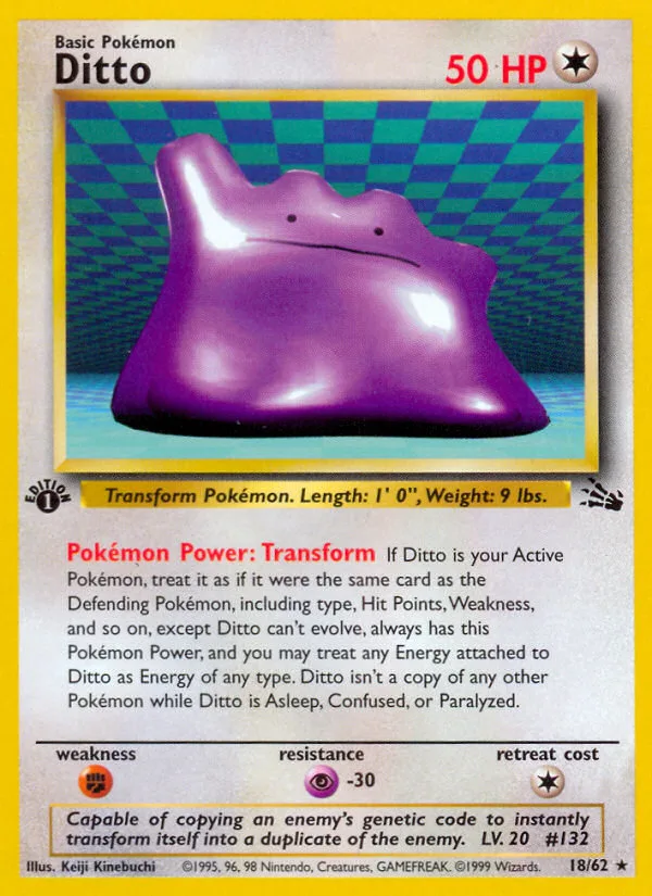 Ditto #18 Fossil Pokemon card