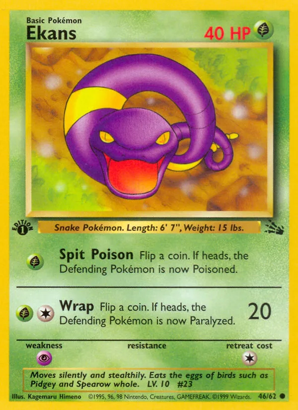 Ekans #46 Fossil Pokemon card