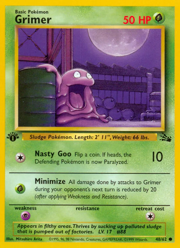 Grimer #48 Fossil Pokemon card
