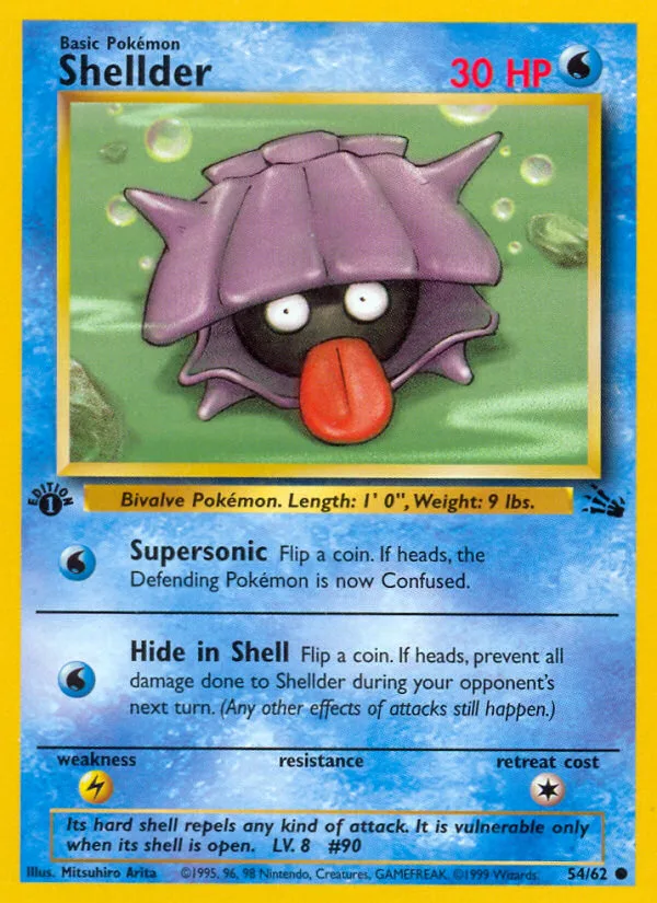 Shellder #54 Fossil Pokemon card