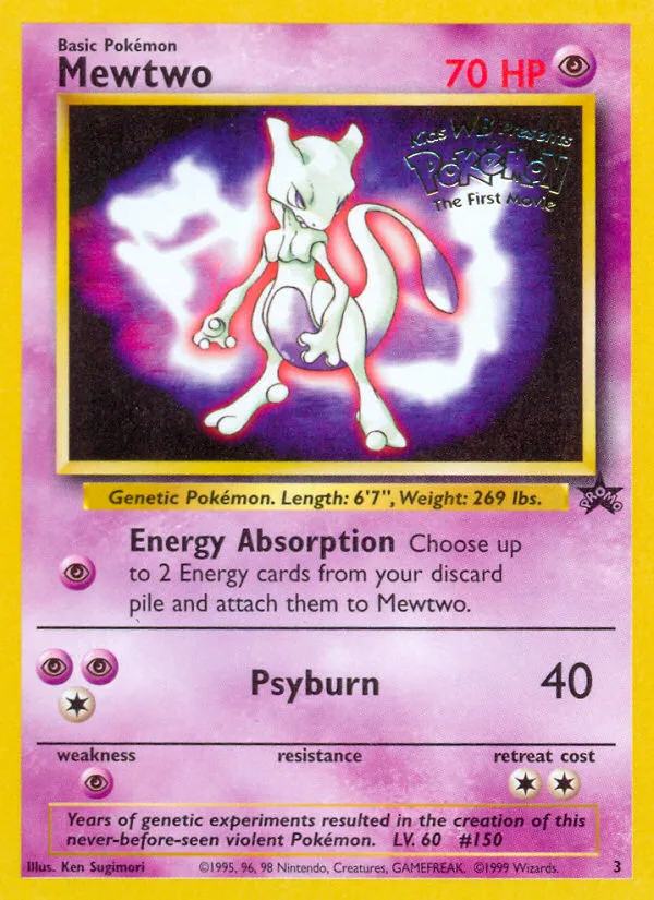 Mewtwo #3 Wizards Black Star Promos Pokemon card
