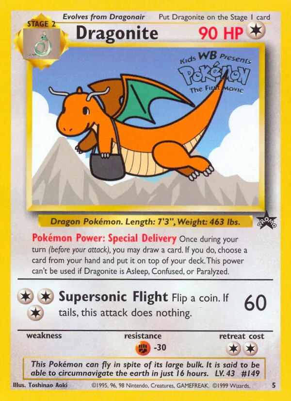 Dragonite #5 Wizards Black Star Promos Pokemon card