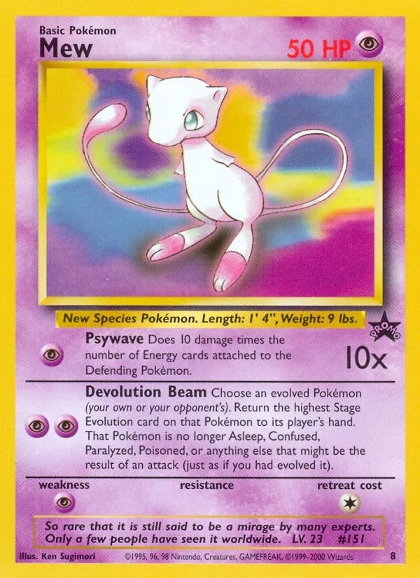 Mew #8 Wizards Black Star Promos Pokemon card