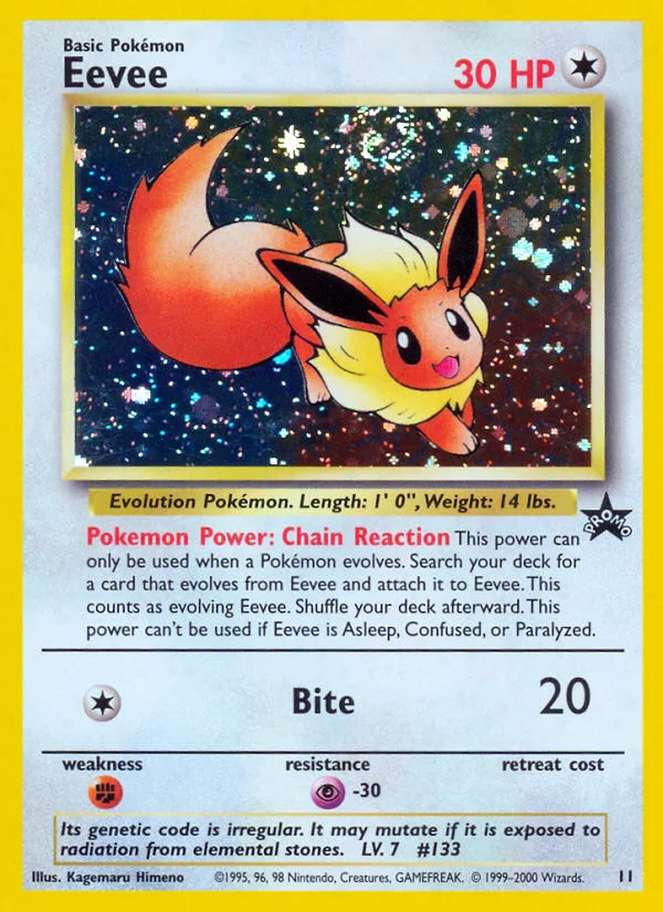 Eevee #11 Wizards Black Star Promos Pokemon card