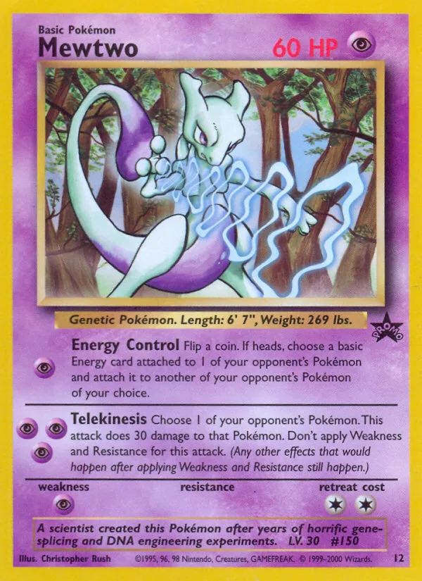 Mewtwo #12 Wizards Black Star Promos Pokemon card