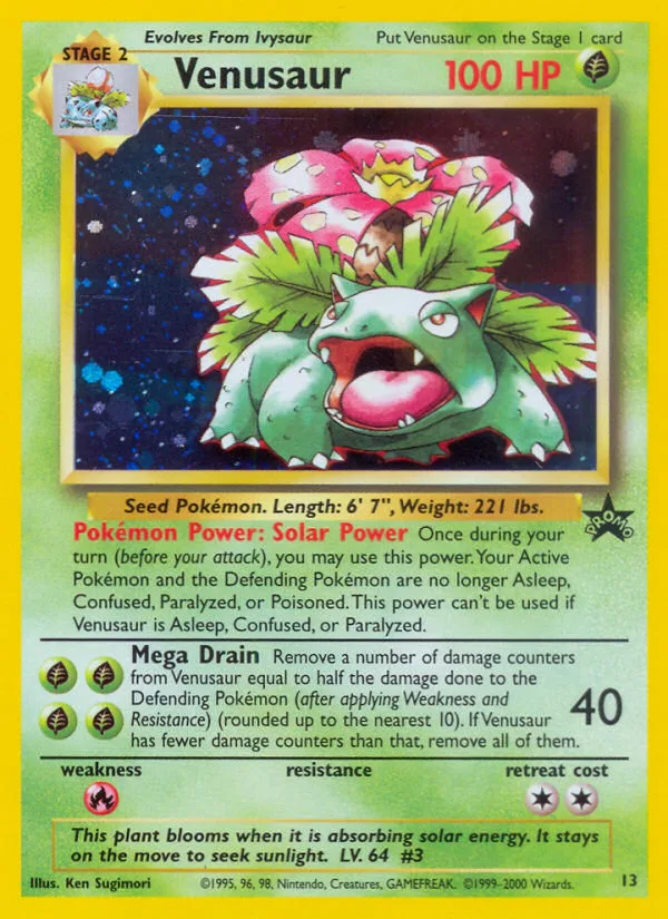 Venusaur #13 Wizards Black Star Promos Pokemon card