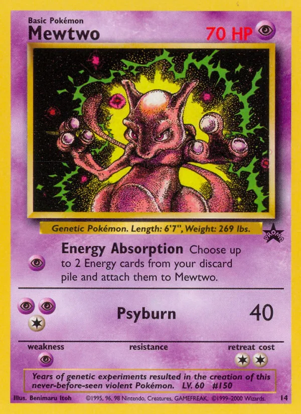 Mewtwo #14 Wizards Black Star Promos Pokemon card