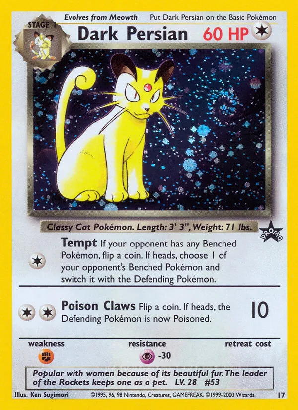 Dark Persian #17 Wizards Black Star Promos Pokemon card