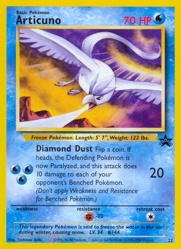 Articuno #22 Wizards Black Star Promos Pokemon card