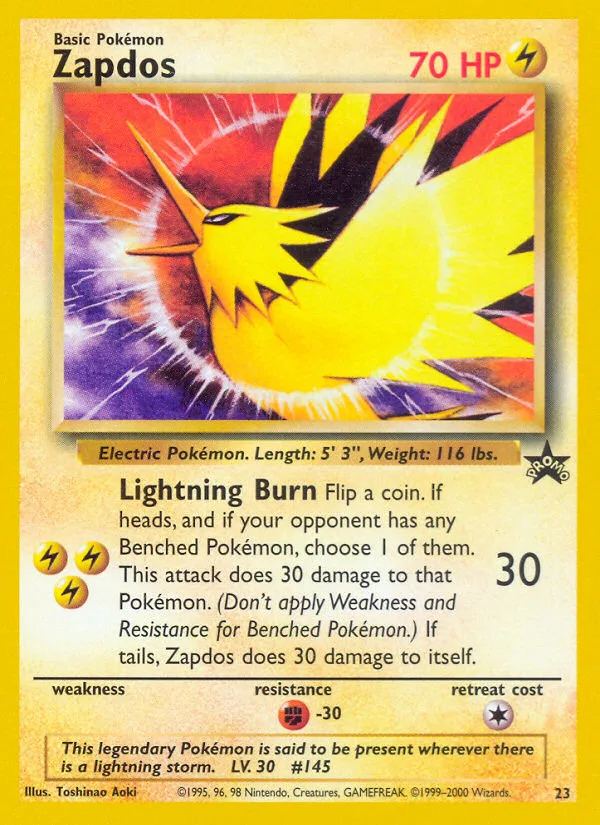 Zapdos #23 Wizards Black Star Promos Pokemon card