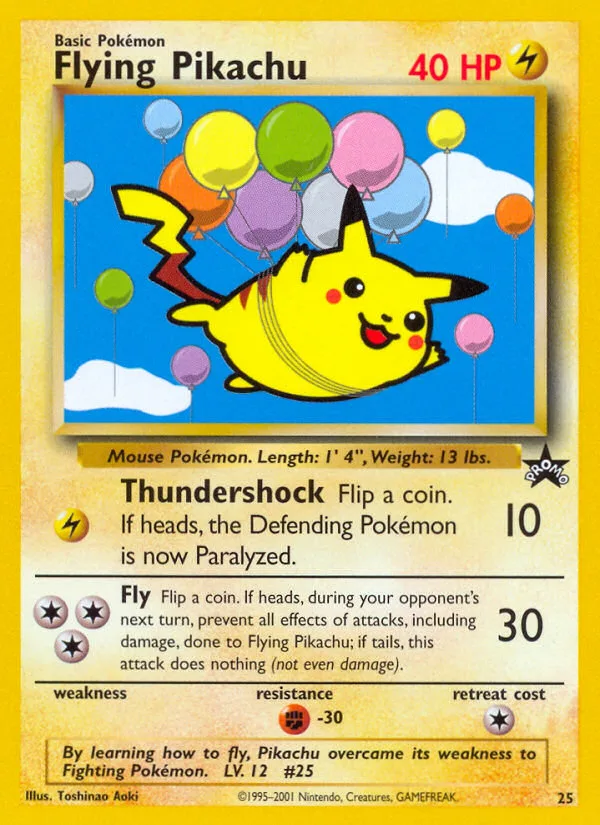 Flying Pikachu #25 Wizards Black Star Promos Pokemon card