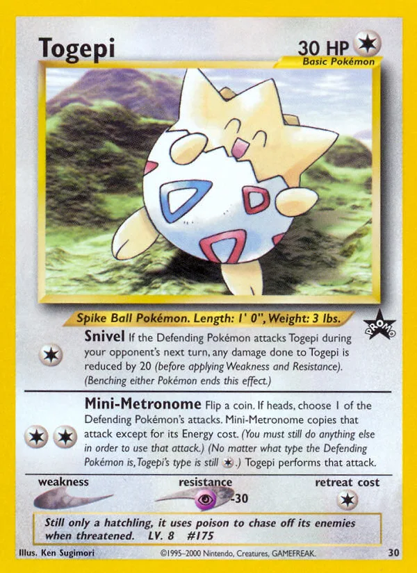 Togepi #30 Wizards Black Star Promos Pokemon card