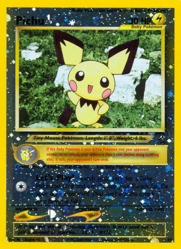 Pichu #35 Wizards Black Star Promos Pokemon card