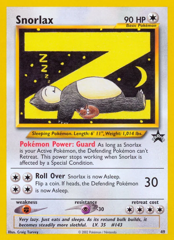 Snorlax #49 Wizards Black Star Promos Pokemon card