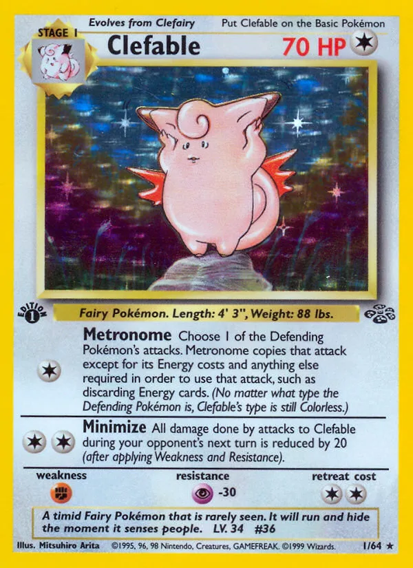 Clefable #1 Jungle Pokemon card