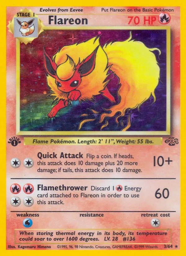 Flareon #3 Jungle Pokemon card