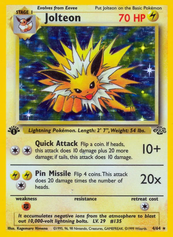 Jolteon #4 Jungle Pokemon card