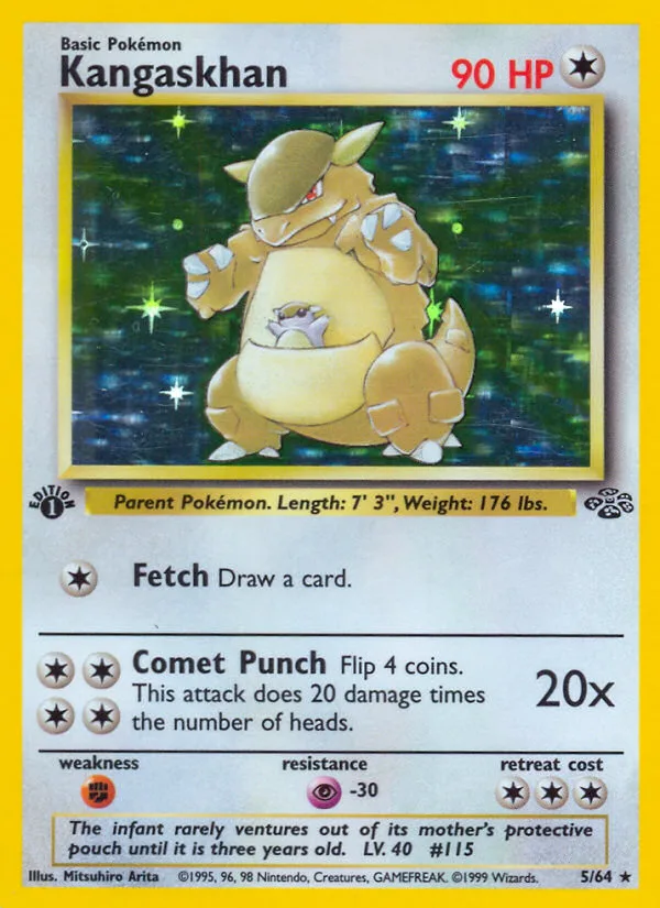 Kangaskhan #5 Jungle Pokemon card