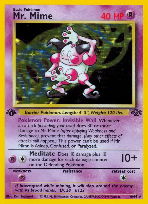 Mr. Mime #6 Jungle Pokemon card
