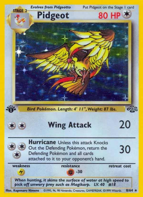 Pidgeot #8 Jungle Pokemon card