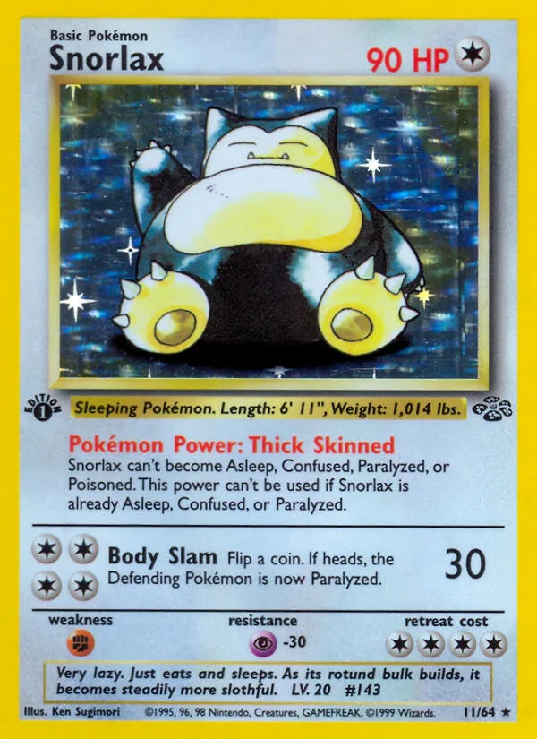 Snorlax #11 Jungle Pokemon card