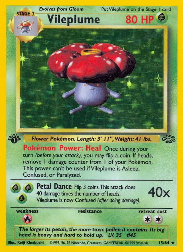 Vileplume #15 Jungle Pokemon card