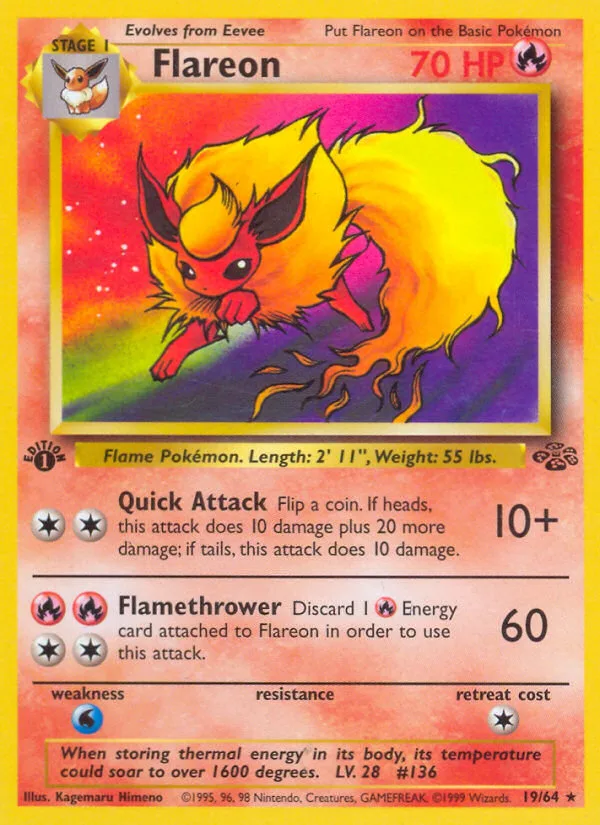 Flareon #19 Jungle Pokemon card