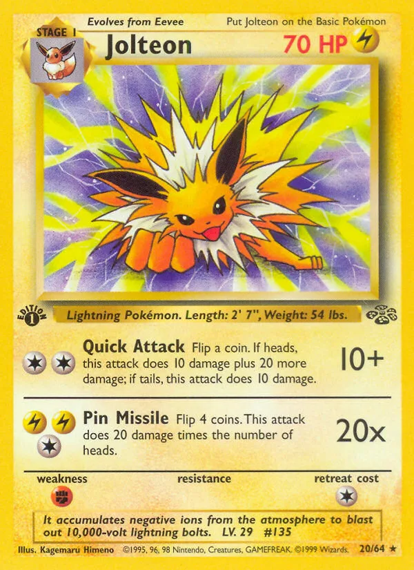 Jolteon #20 Jungle Pokemon card