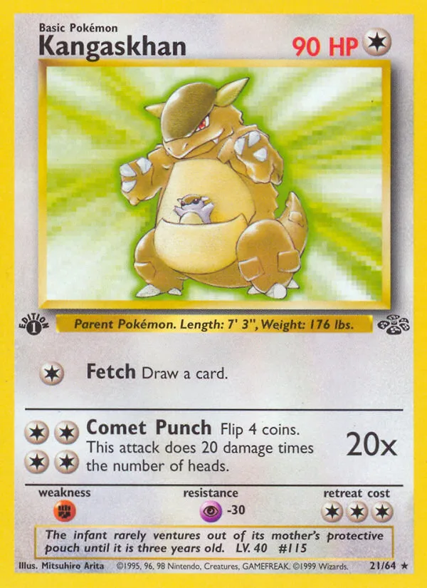 Kangaskhan #21 Jungle Pokemon card