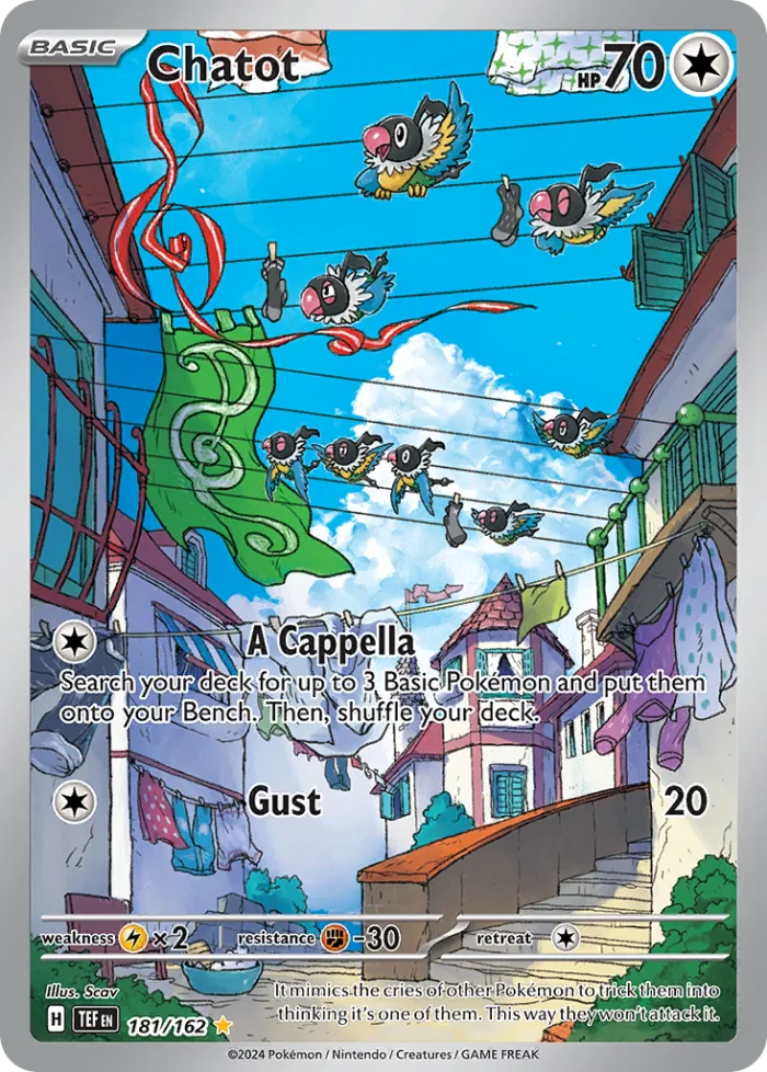 Chatot #181 Temporal Forces Pokemon card