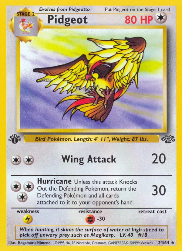 Pidgeot #24 Jungle Pokemon card