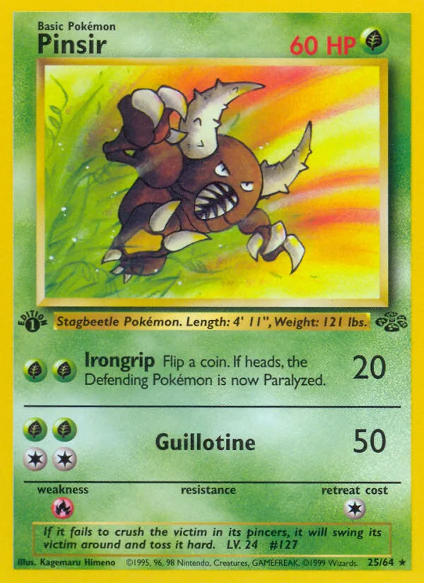 Pinsir #25 Jungle Pokemon card