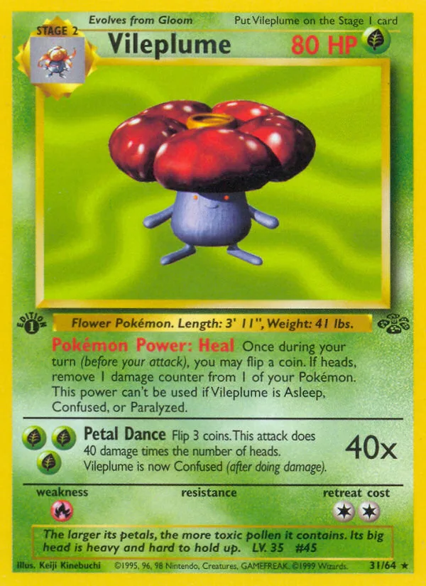 Vileplume #31 Jungle Pokemon card
