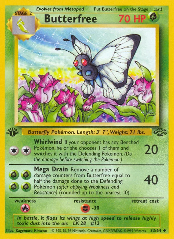Butterfree #33 Jungle Pokemon card