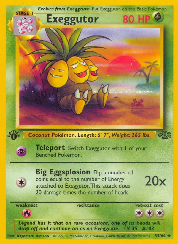 Exeggutor #35 Jungle Pokemon card