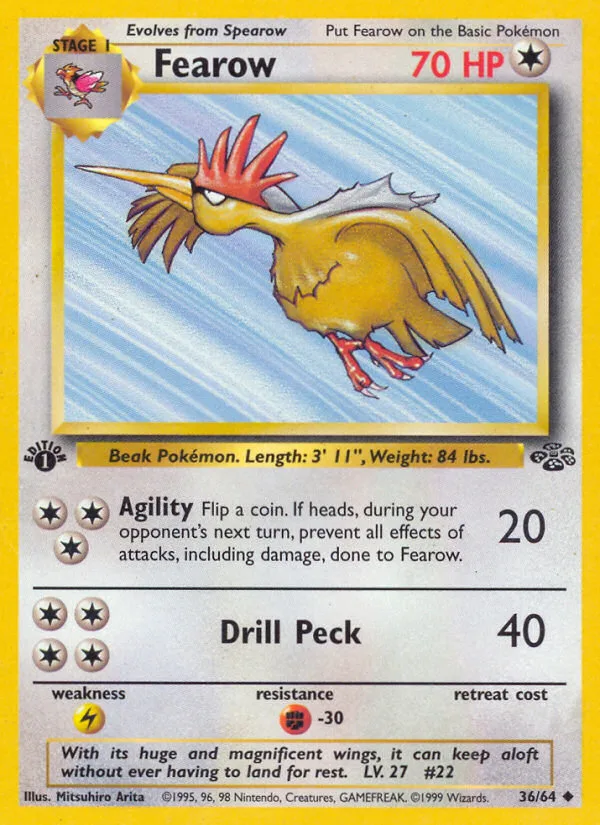 Fearow #36 Jungle Pokemon card