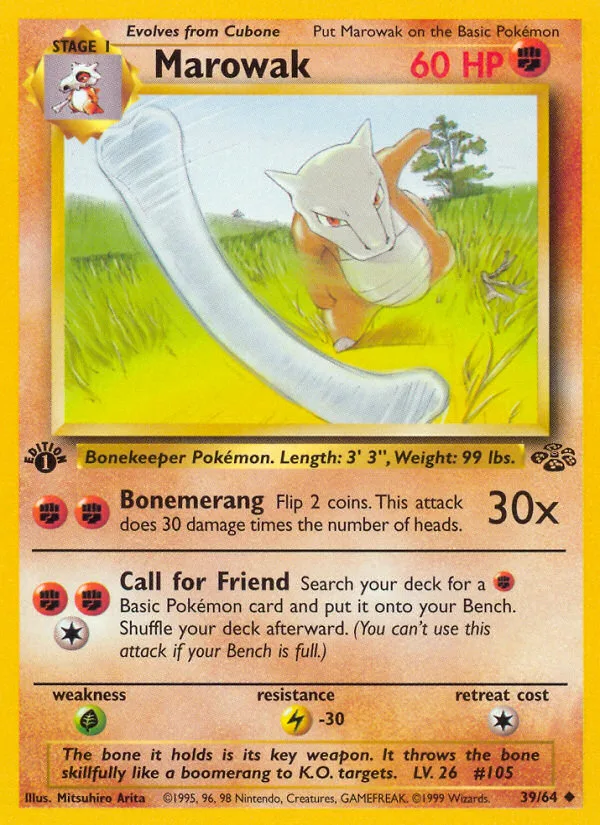 Marowak #39 Jungle Pokemon card