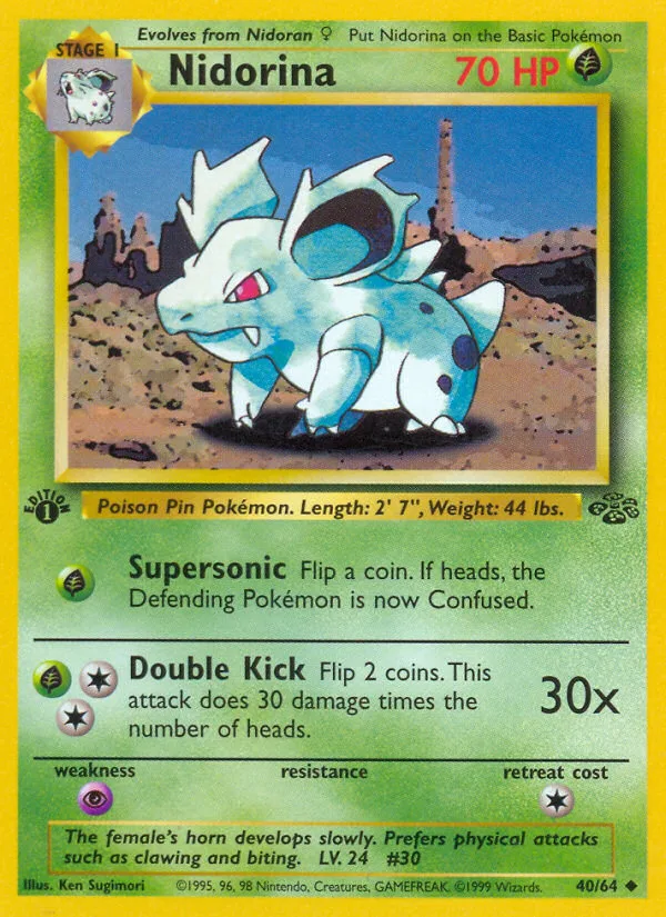 Nidorina #40 Jungle Pokemon card