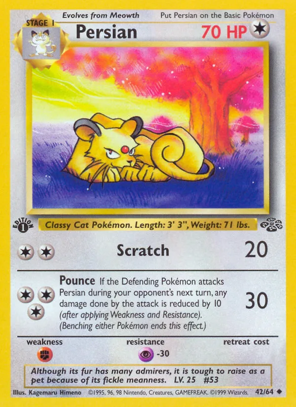 Persian #42 Jungle Pokemon card